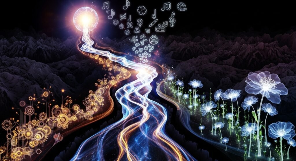 Channeled creativity is the process of tapping into an expanded state of awareness to receive ideas, images, and solutions that go beyond ordinary thinking.