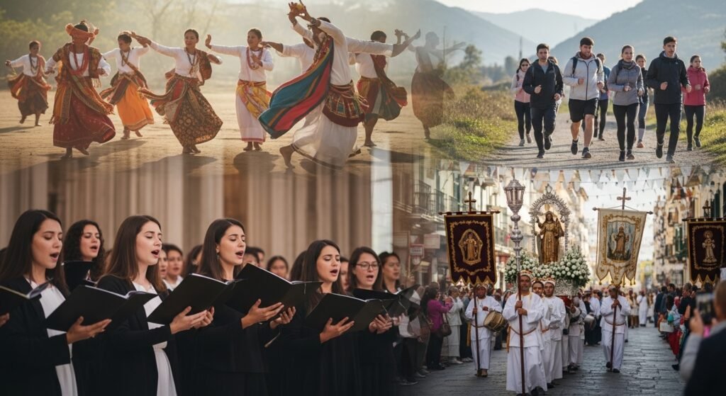 Dancing, Running, Singing, and Processions as Sacred Practices