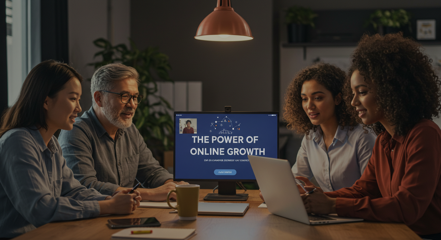 People connecting in an online growth community to boost mindset and confidence.