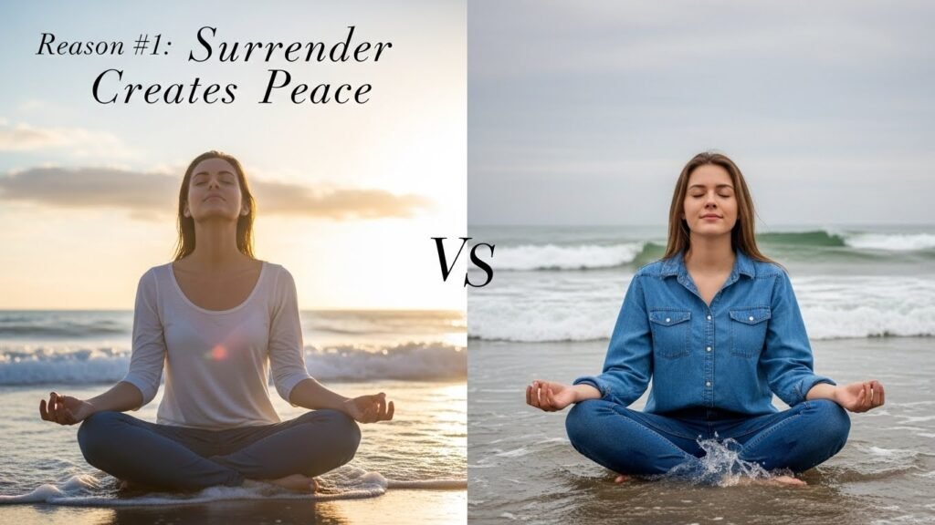 The first fundamental difference between surrender vs. giving up lies in their emotional impact: surrender creates profound inner peace while giving up generates deep despair.