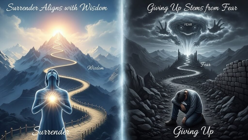 Surrender Aligns with Wisdom vs. Giving Up Stems from Fear