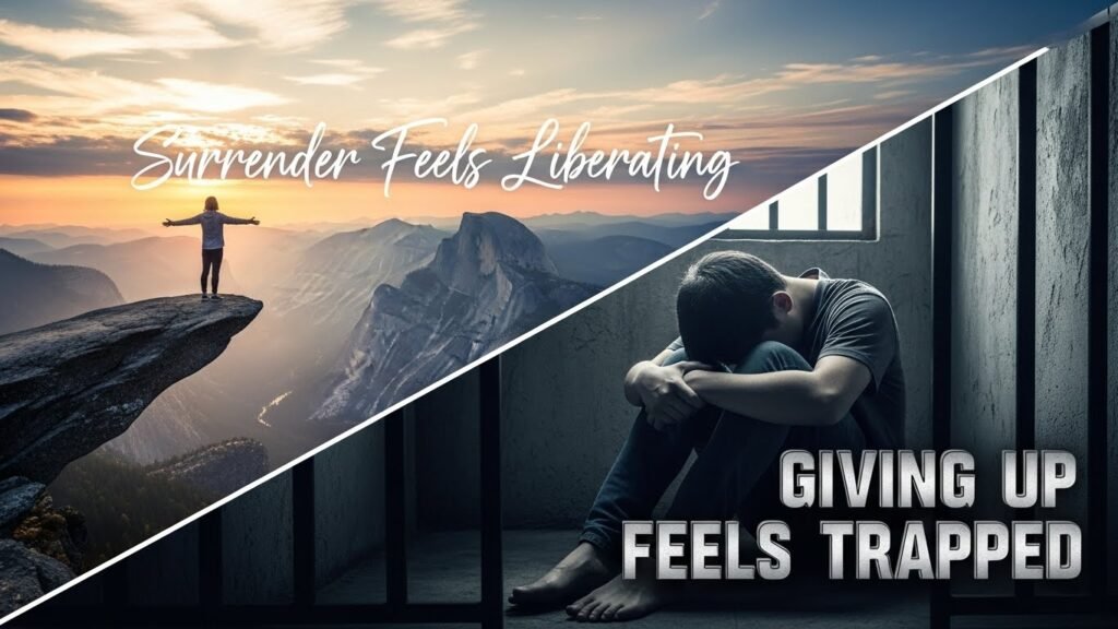 Surrender Feels Liberating vs. Giving Up Feels Trapped