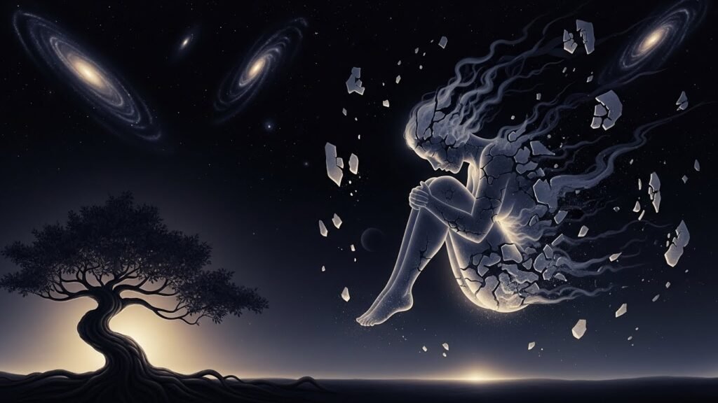 The dark night of the soul represents a profound consciousness evolution phase characterized by complete ego dissolution and existential crisis.