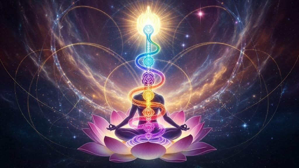 Kundalini awakening involves the activation and ascent of primal life force energy through the subtle body's energy centers.