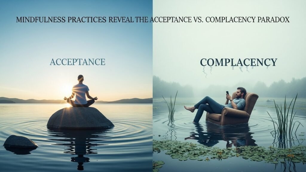 Mindfulness meditation and acceptance-based practices illuminate the paradoxical relationship between acceptance and personal growth, demonstrating how present-moment awareness actually enhances rather than diminishes motivation for improvement. 