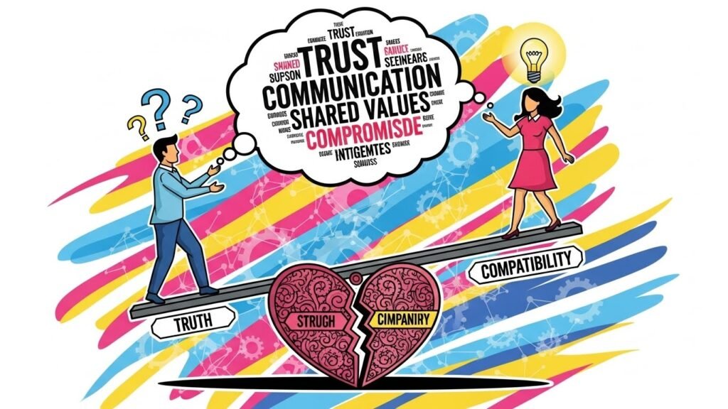 Relationship compatibility truth discerns soul alignment among types of personal truth, preventing prolonged mismatched unions draining life force.