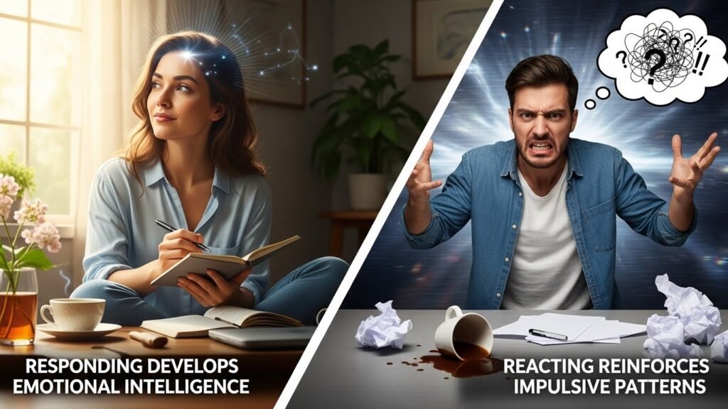 Responding Develops Emotional Intelligence While Reacting Reinforces Impulsive Patterns 