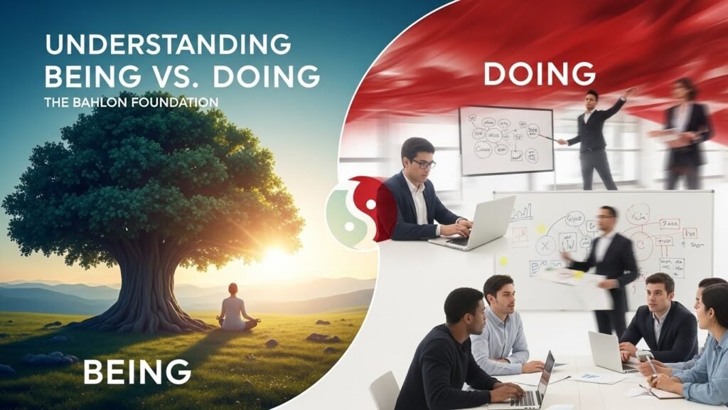 Bahlon's approach to being vs. doing reveals that meaningful life emerges from the harmonious integration of presence and action rather than the dominance of either mode.